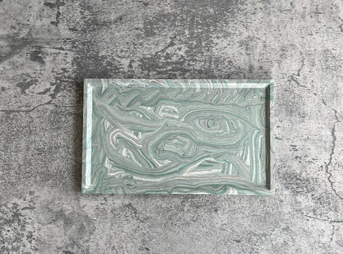 Flat Rectangle Tray | Green, Grey