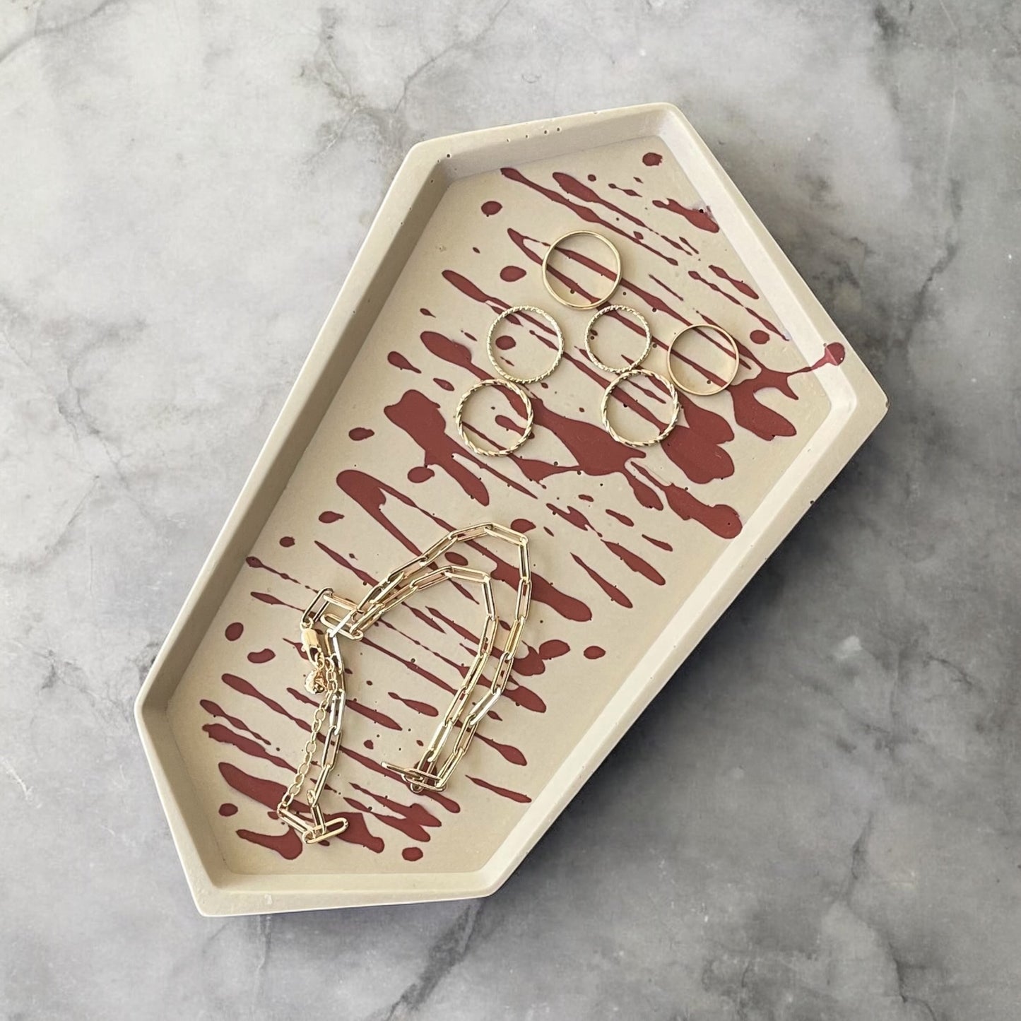 Small Accent Tray | Tan and Red