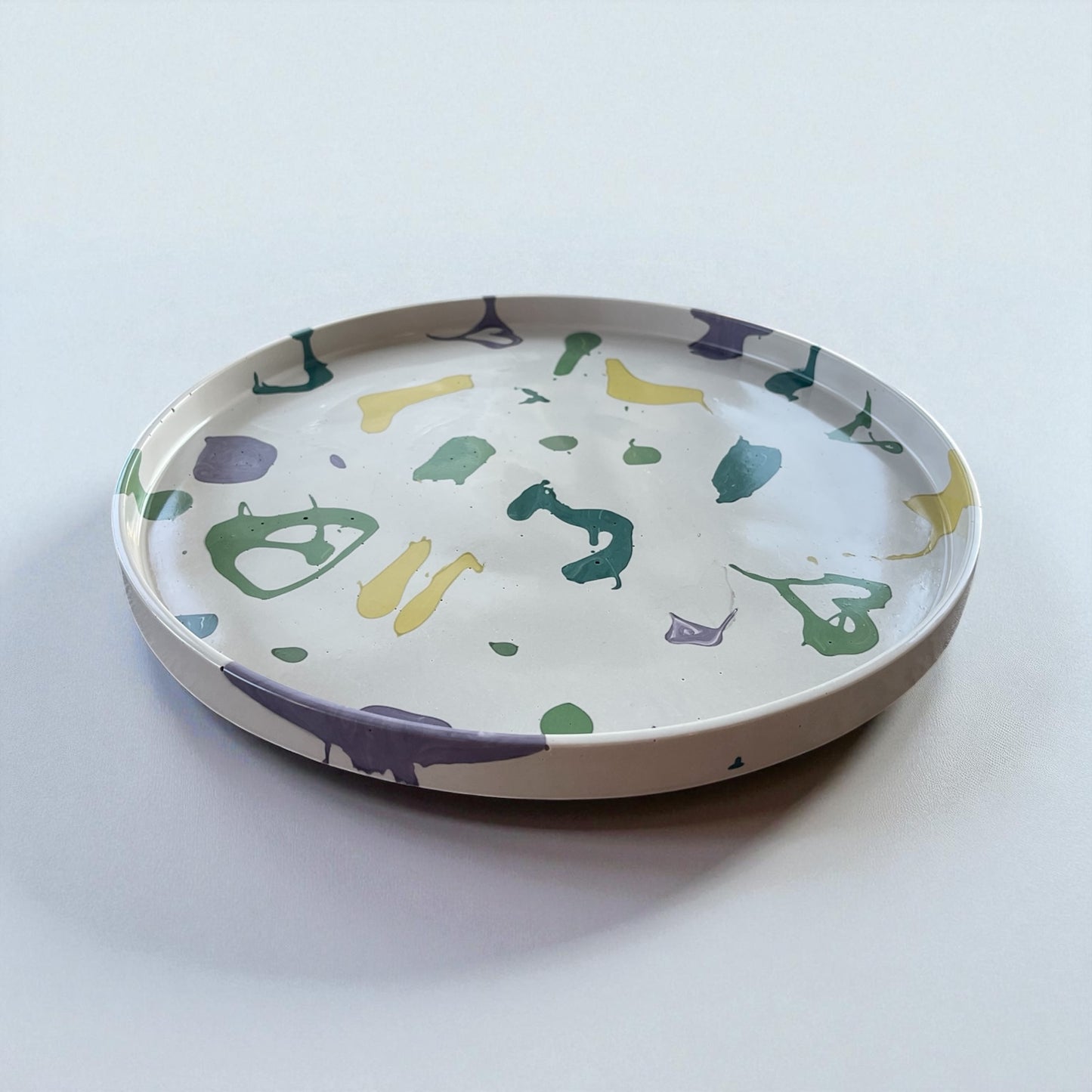 Large Circle Tray | Grey + Purple