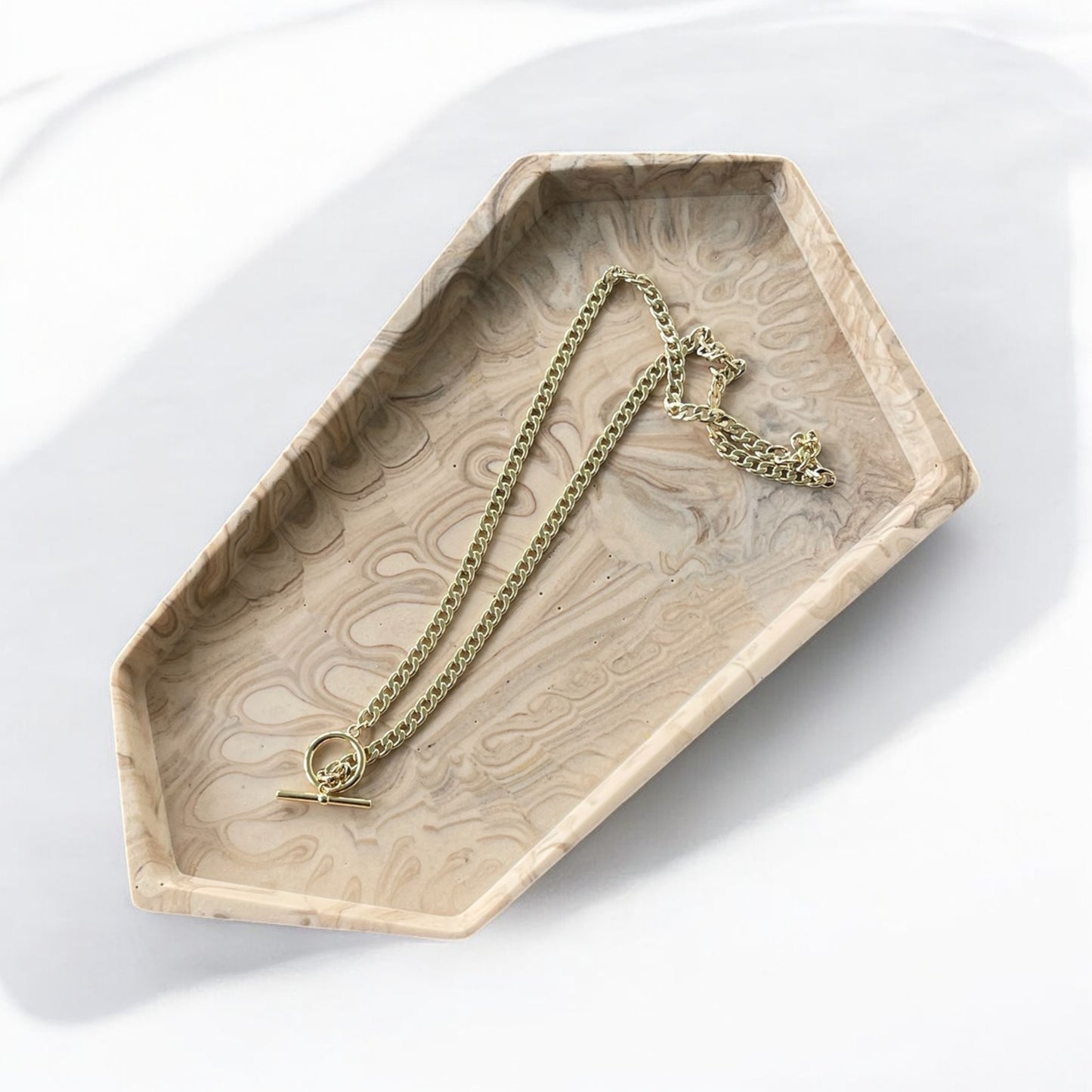 Small Accent Tray | Brown Swirl Design