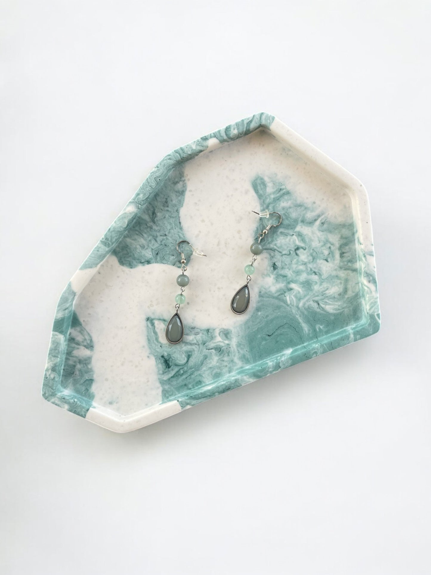 Medium Abstract Tray | Green, White