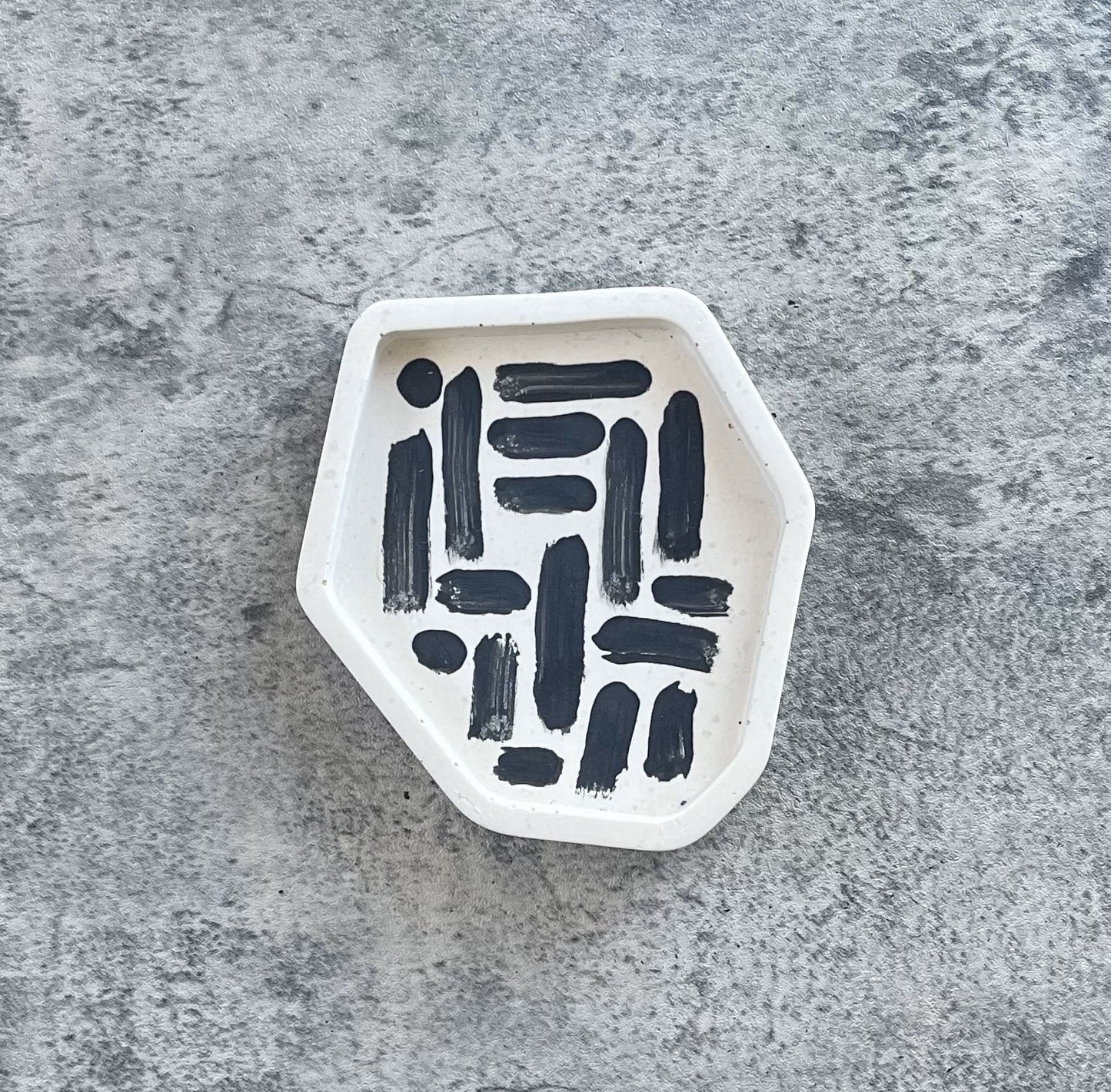 Small Abstract Trinket | Black & White Abstract Design