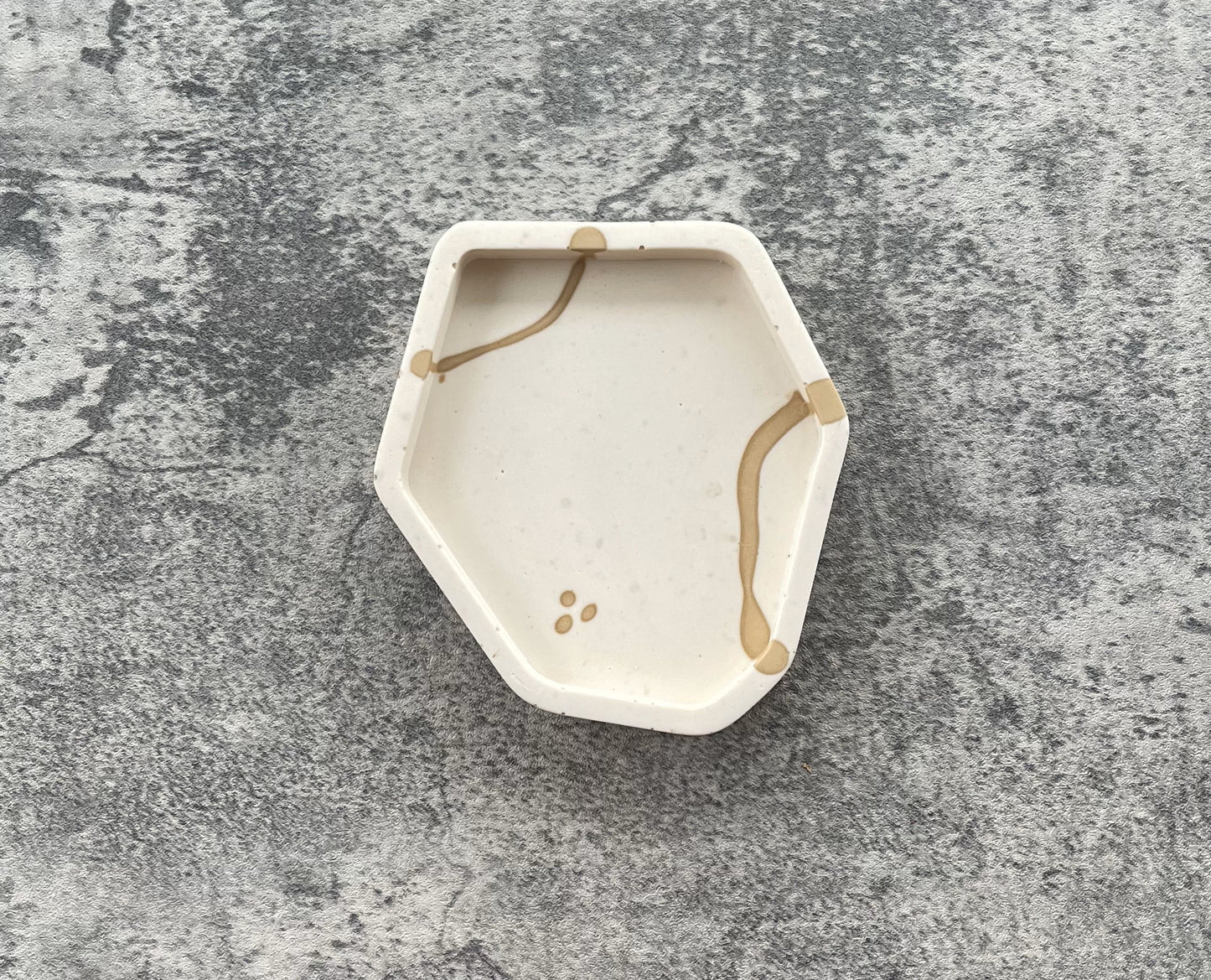Small Abstract Trinket | Off White, Brown