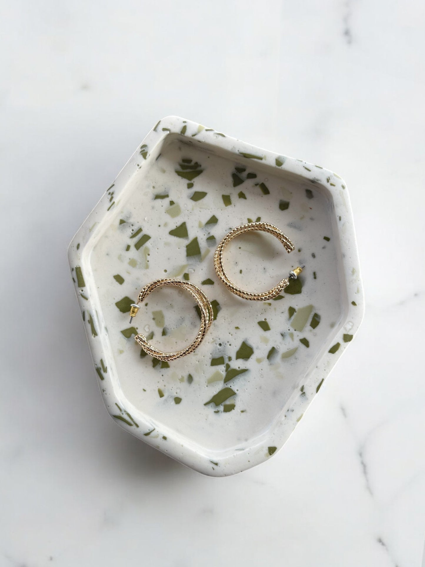 Small Abstract Trinket | Off White, Green
