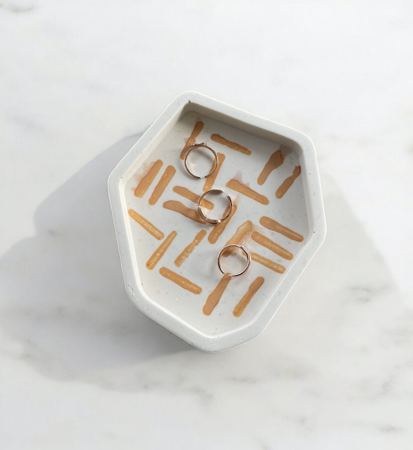 Small Abstract Trinket | Off White, Orange