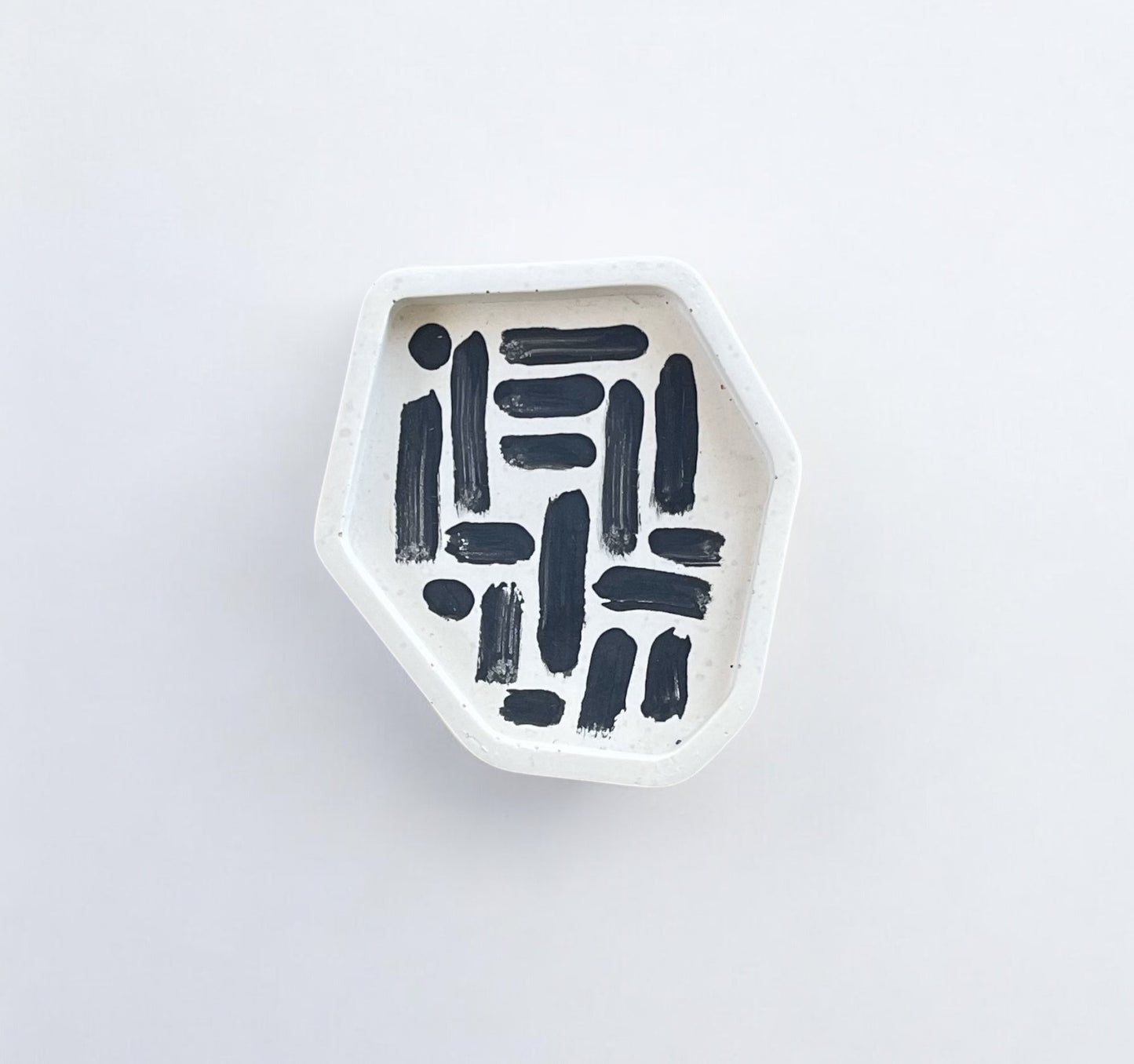 Small Abstract Trinket | Black & White Abstract Design