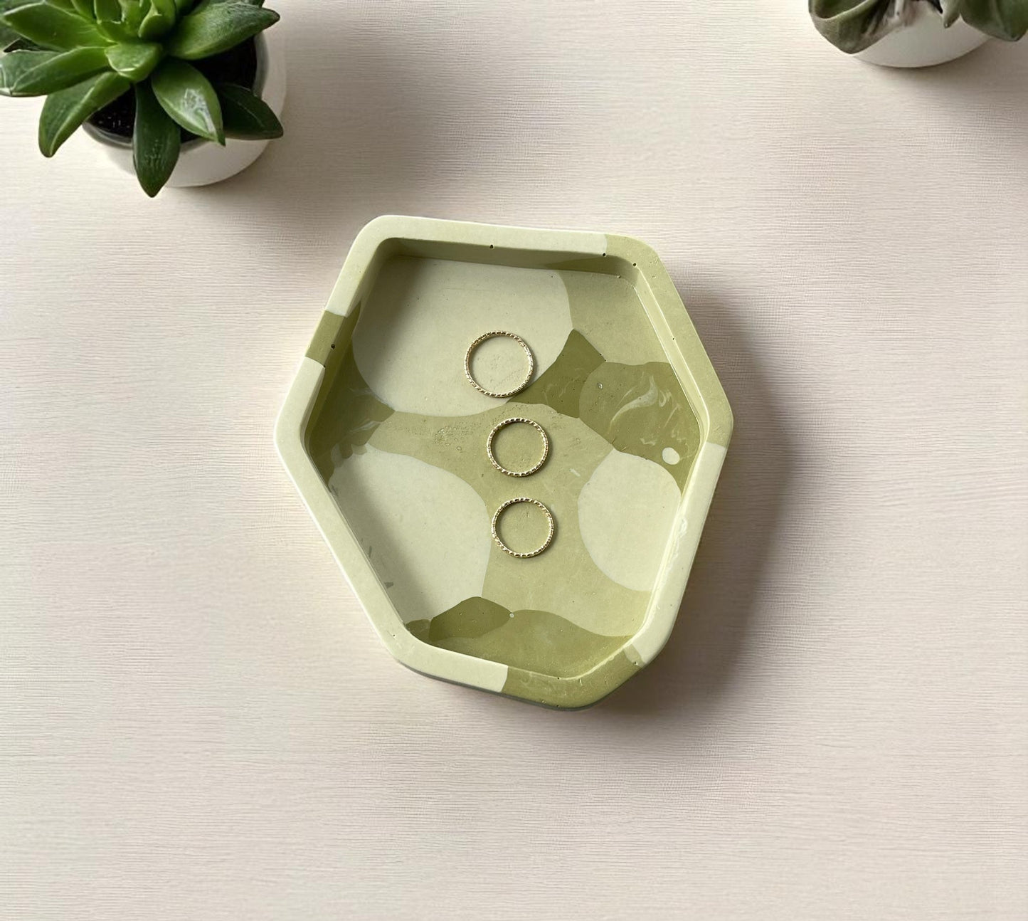 Small Abstract Trinket | Shades of Green