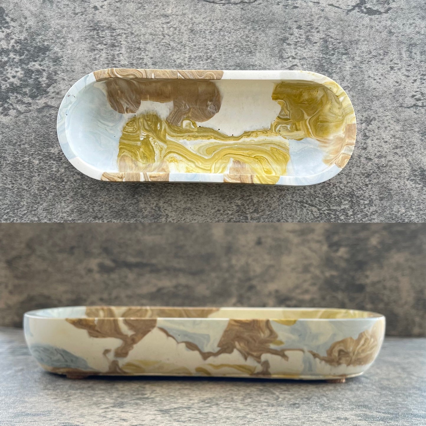 Accent Bowl | Blue Caramel Swirl Effect