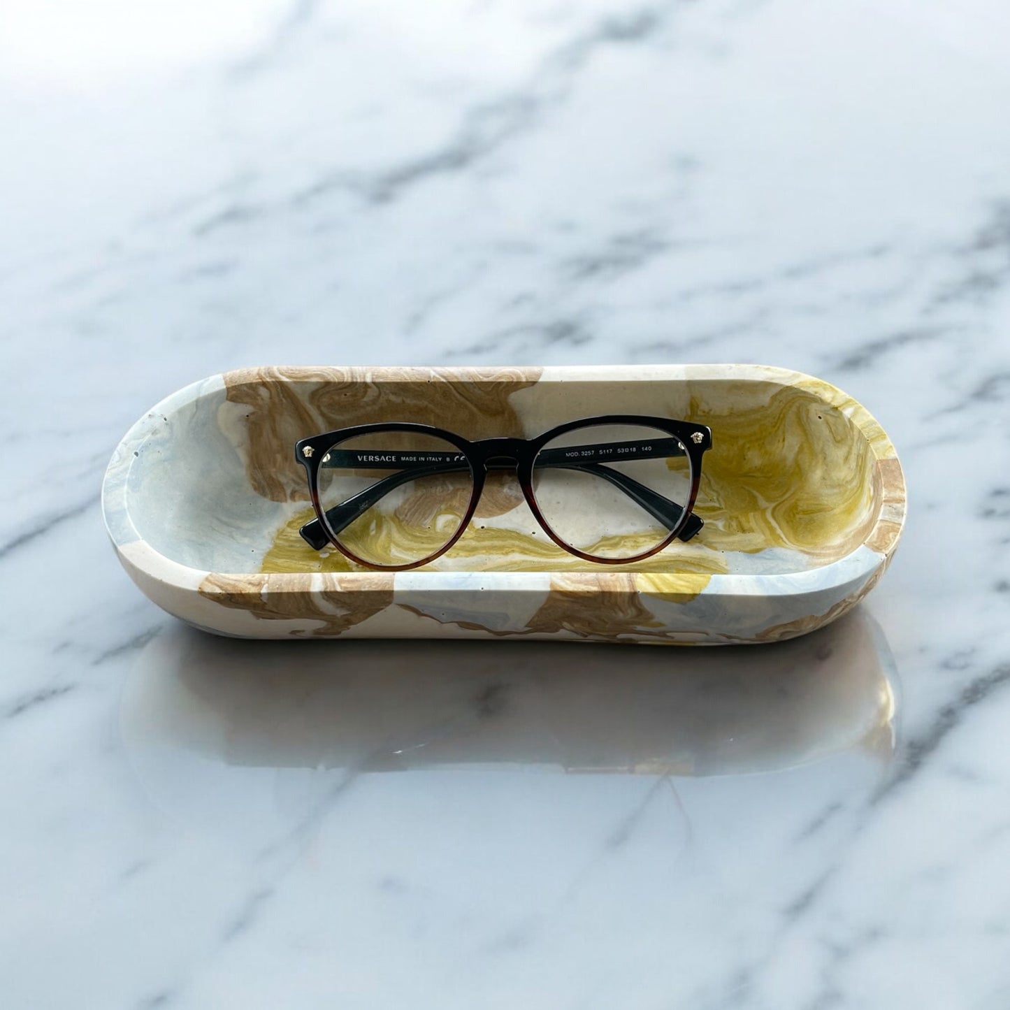Accent Bowl | Blue Caramel Swirl Effect