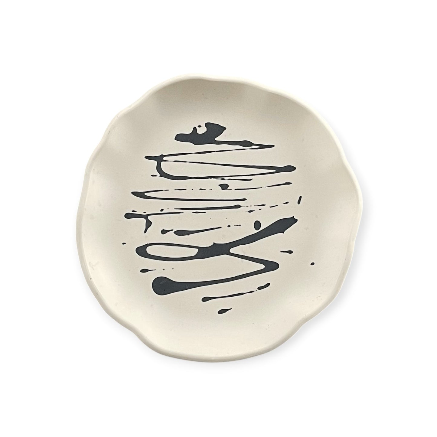 Round Accent Dish | Off White & Black