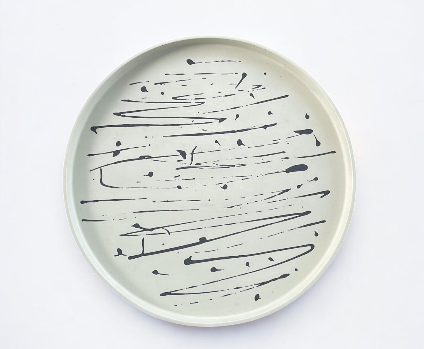 Large Circle Tray | Light Sage & Black