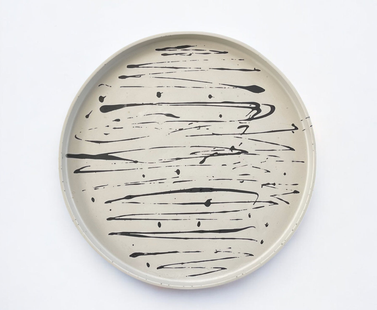 Large Circle Tray | Grey & Black