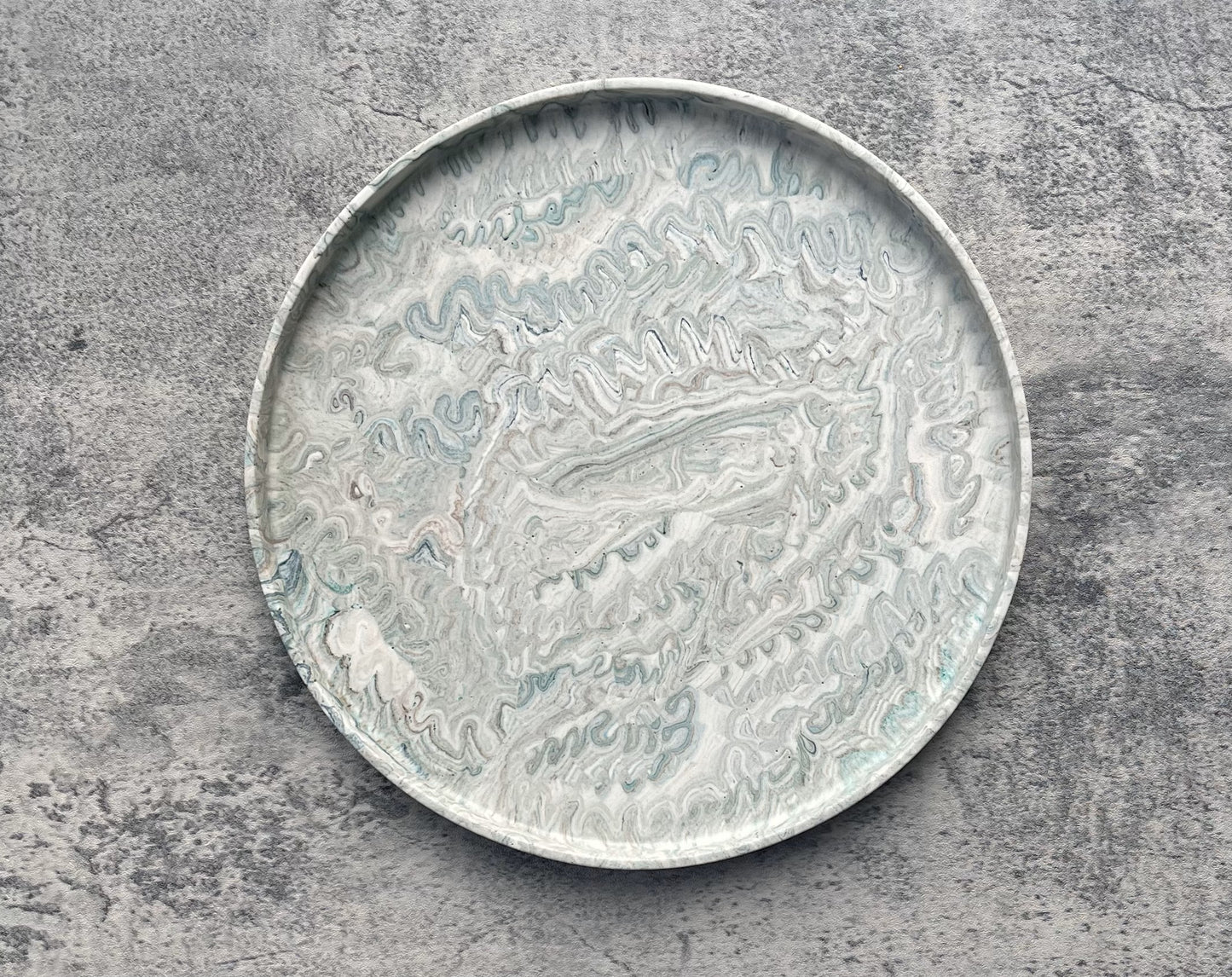 Large Circle Tray | Green, Grey