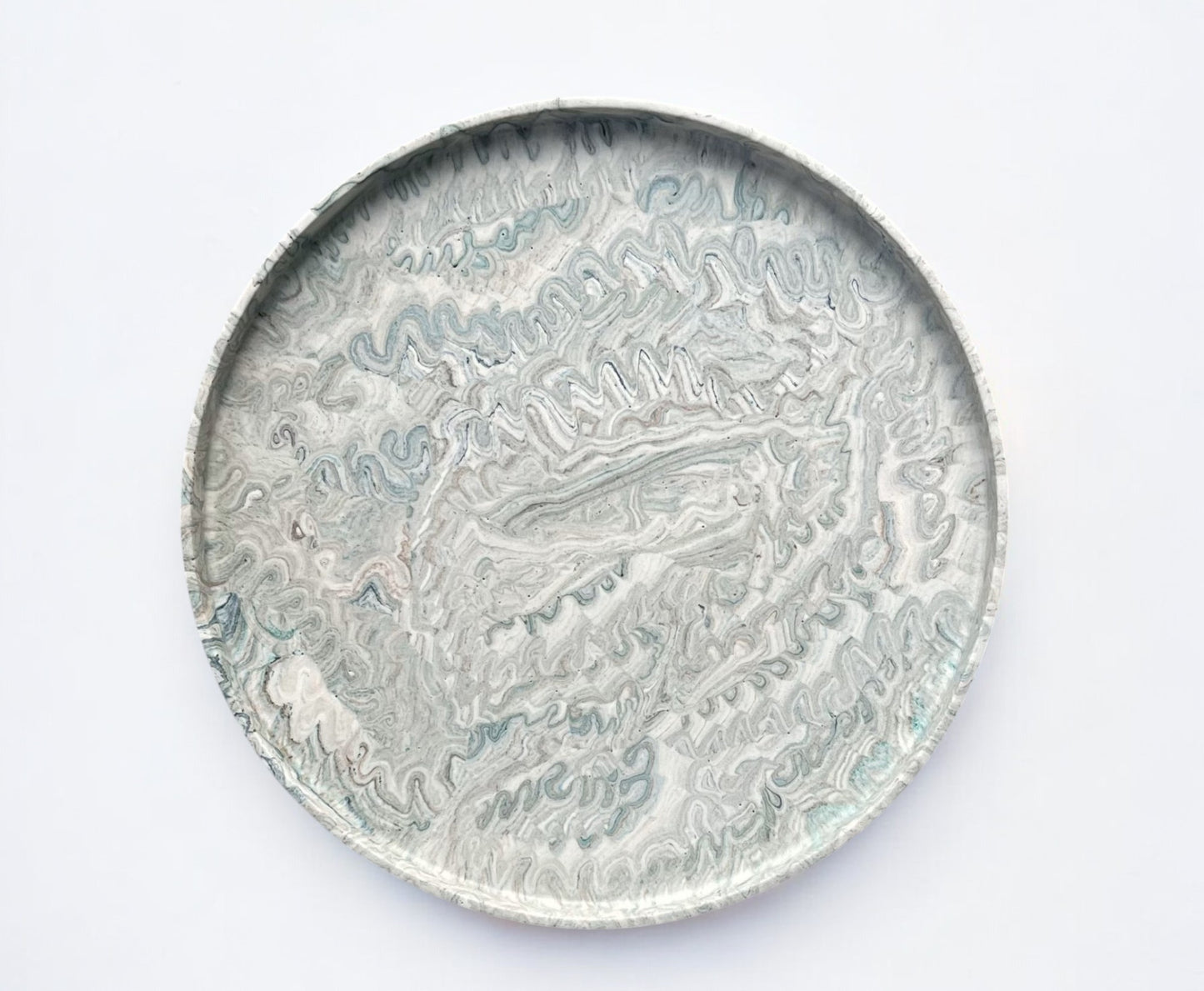 Large Circle Tray | Green, Grey