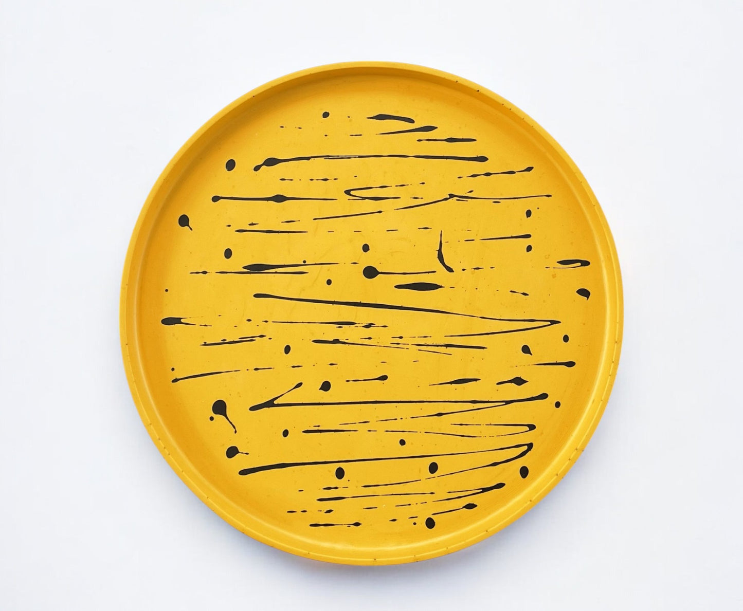 Large Circle Tray | Yellow & Black