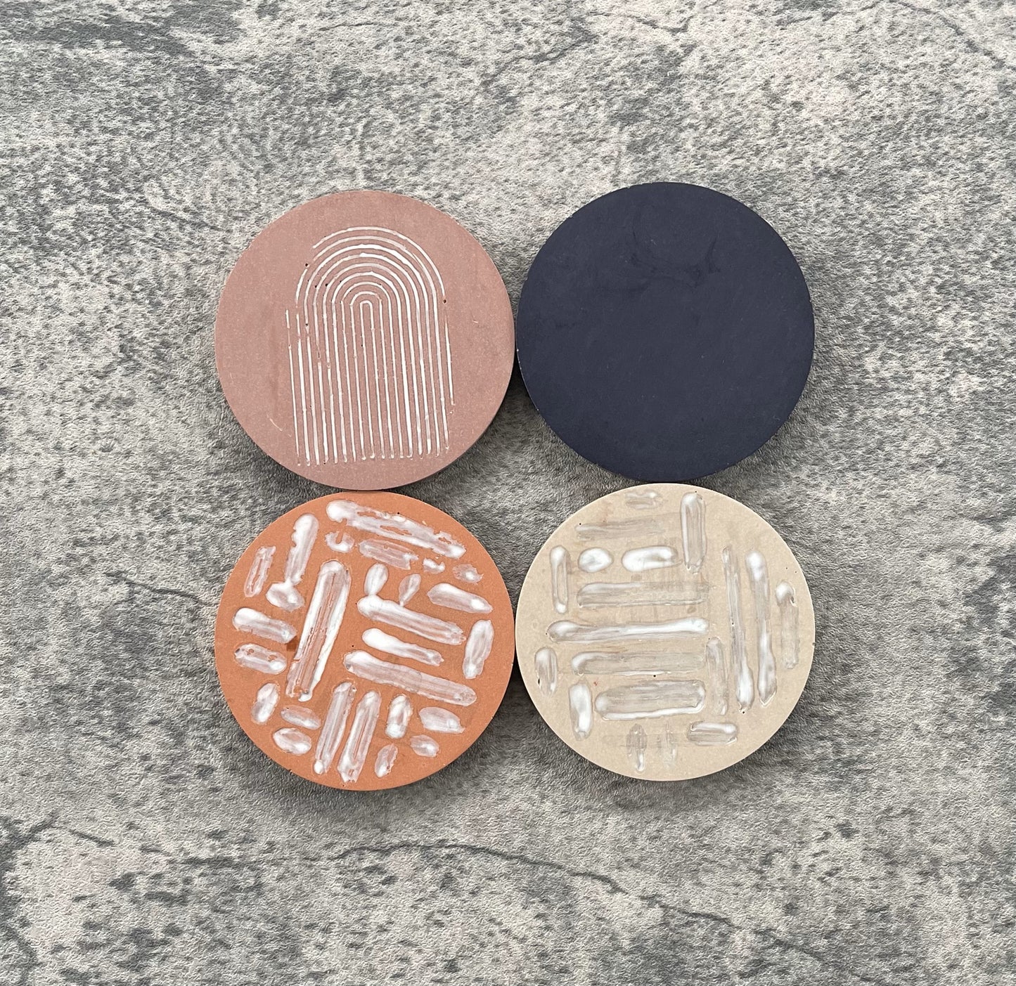 Jesmonite Coaster Set of 4 | Pink, Purple, Tan