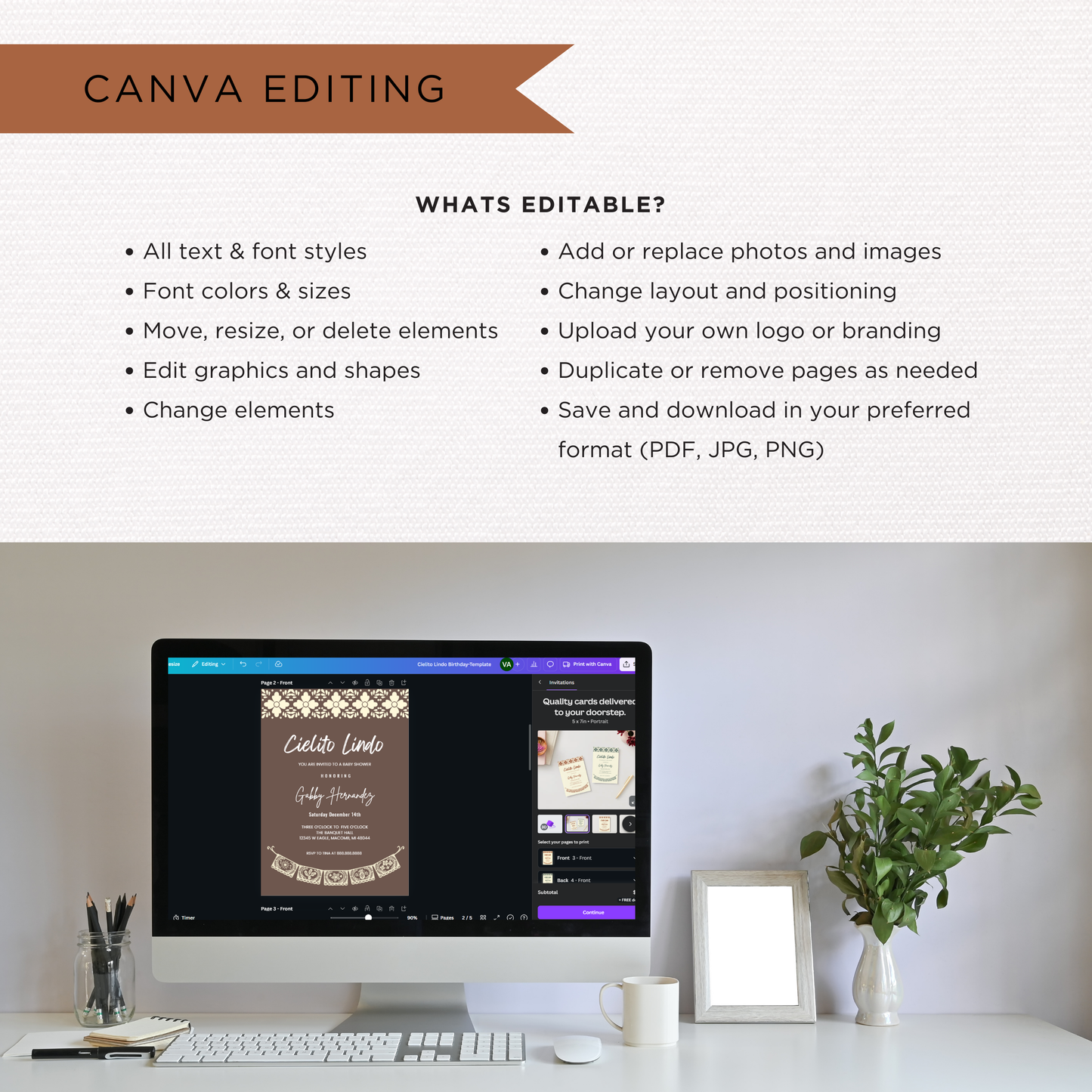 Cielito Lindo Baby Shower Invite | Canva Template