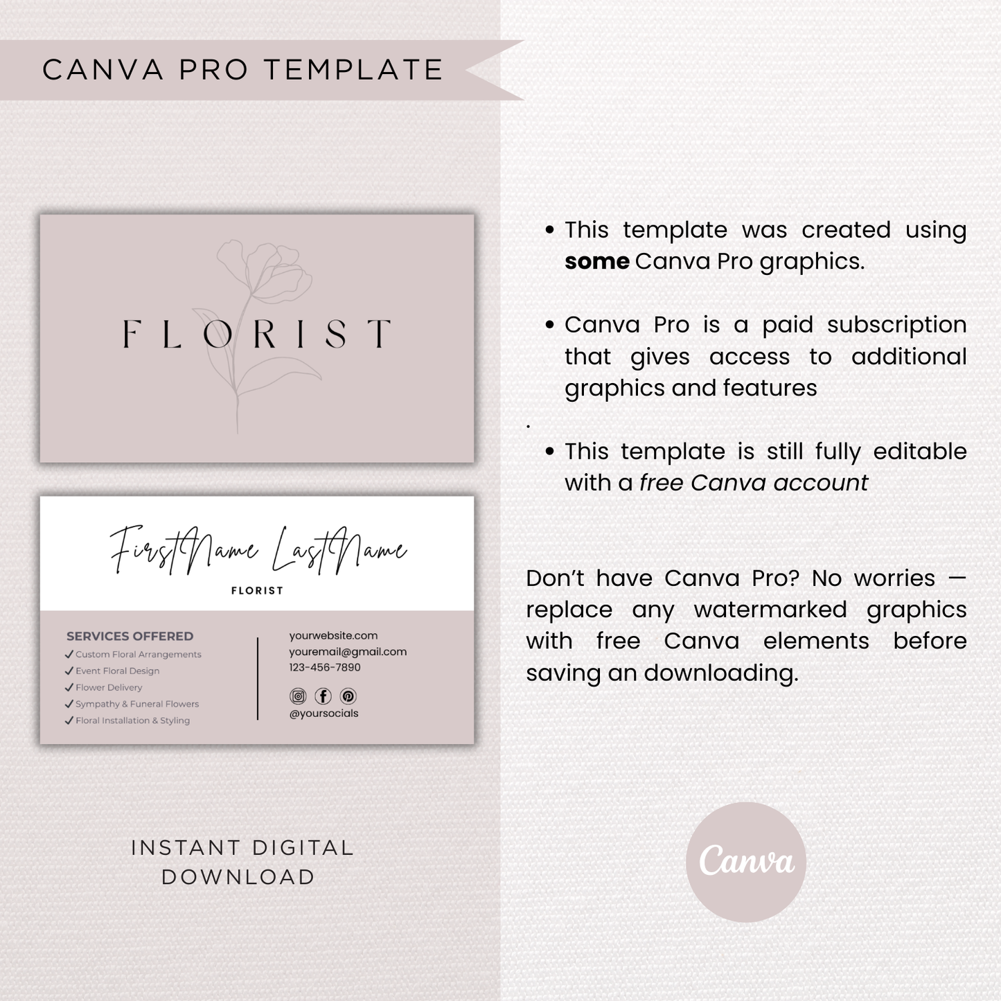 Floral Business Card Template | Florist