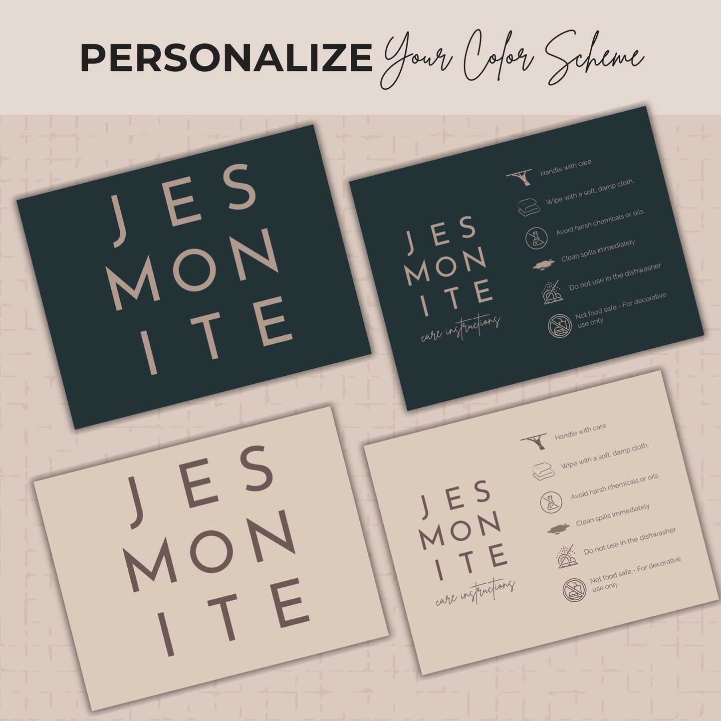 Jesmonite Care Card | Care Card Template | Jesmonite Instructions