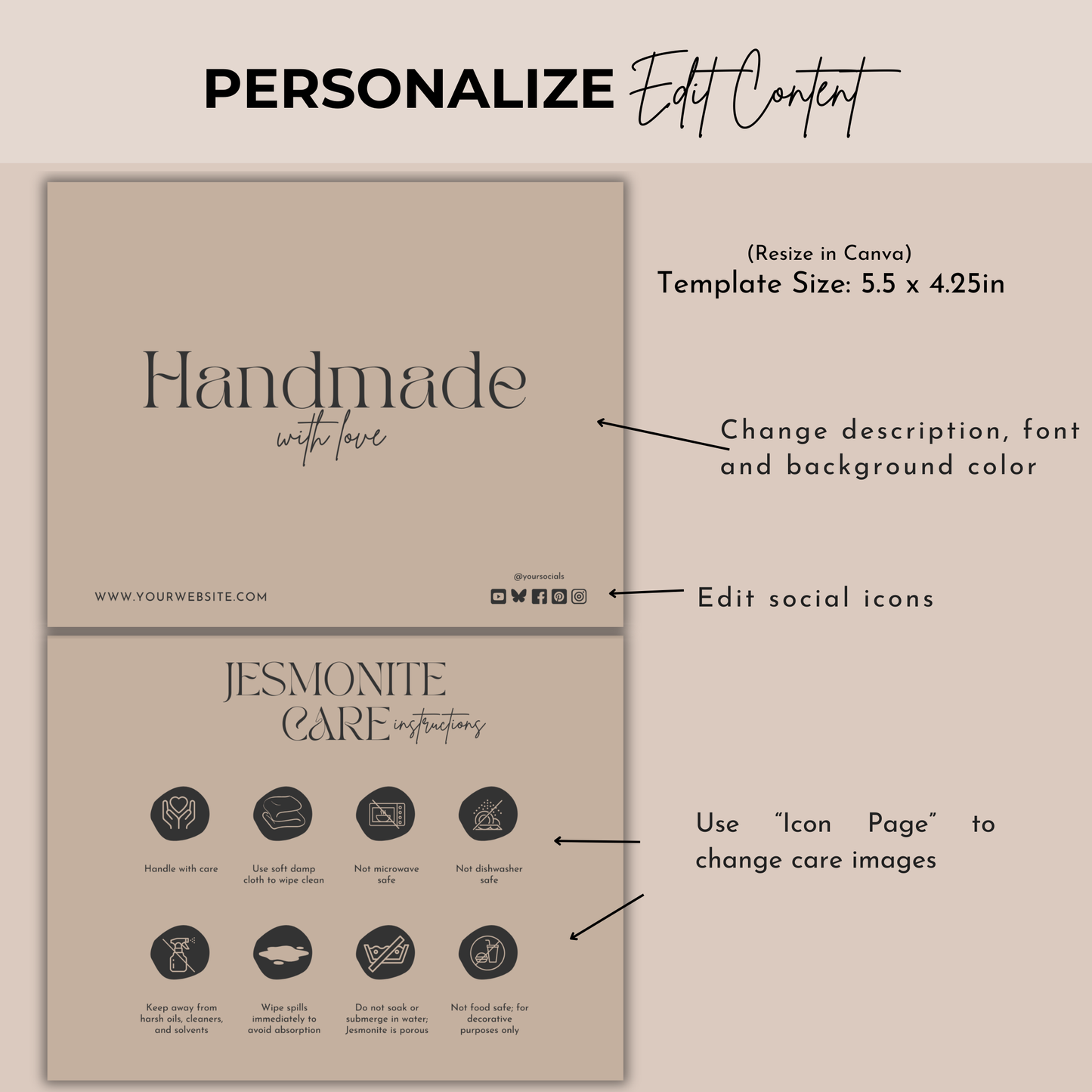 Jesmonite Care Card | Jesmonite Care Instructions