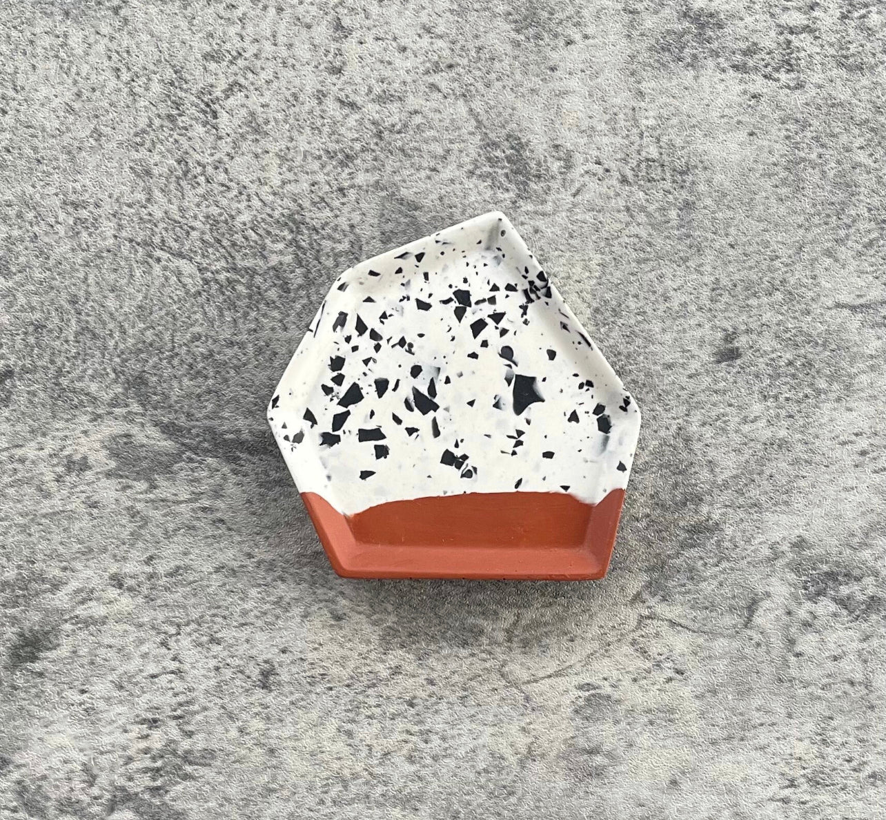 Geometric Trinket I | Terracotta, White, Black