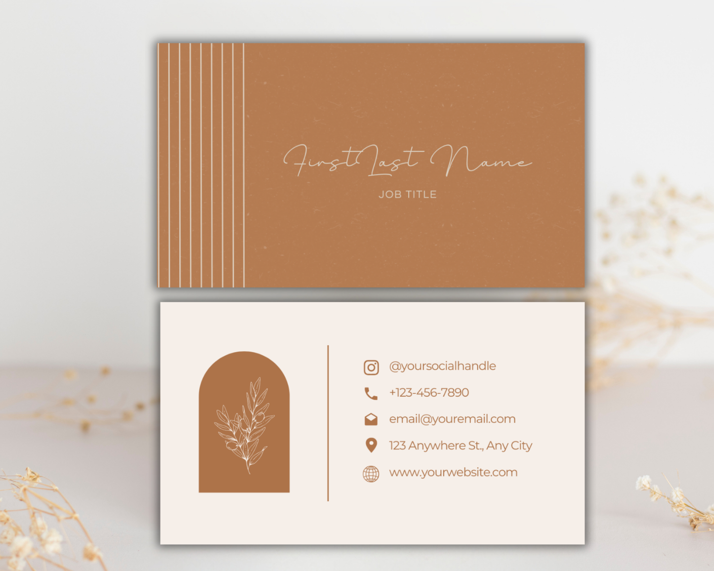 Terracotta Minimalist Business Card | Canva Template