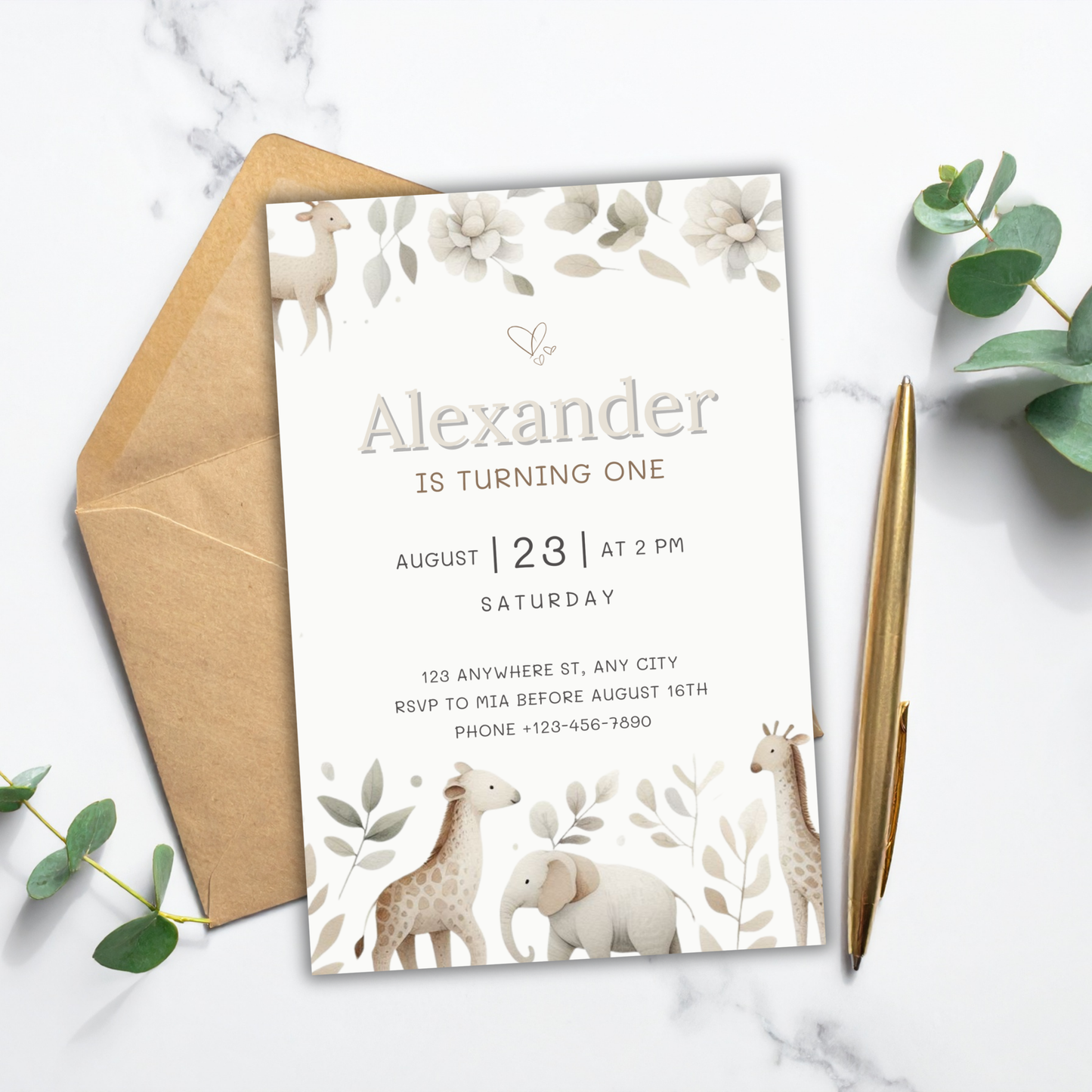 Animal Theme Birthday | Canva Template