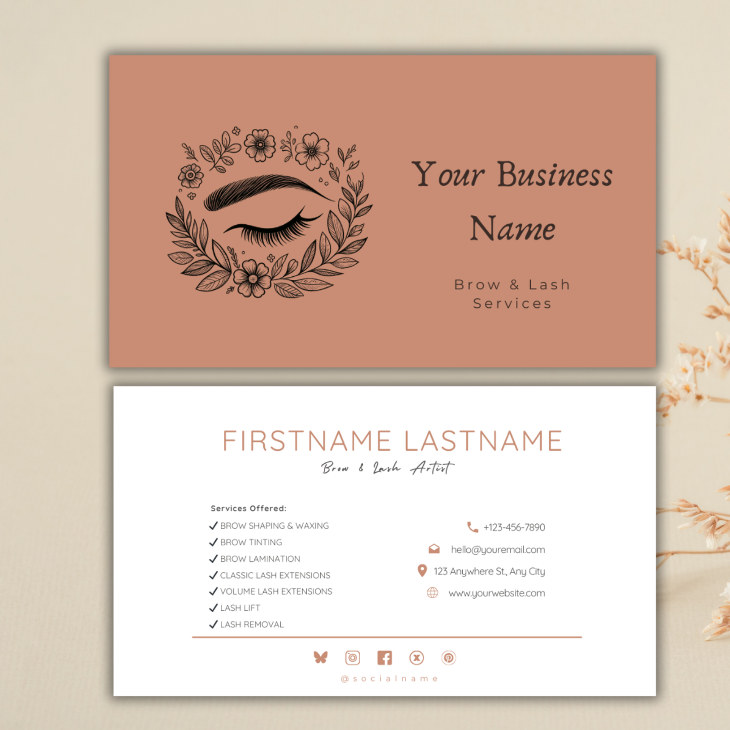 Modern Business Card Template | Lash/Eyebrow Artist