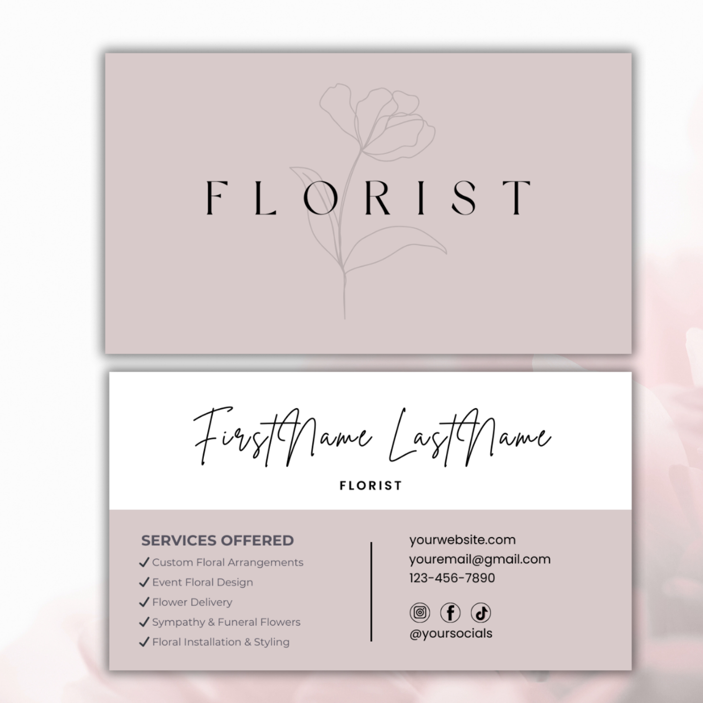 Floral Business Card Template | Florist