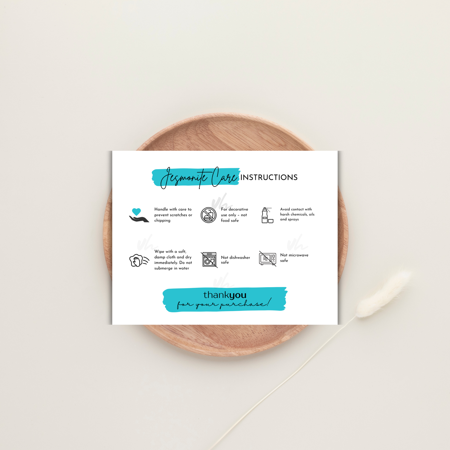 Jesmonite Care Card | PNG Instant Download
