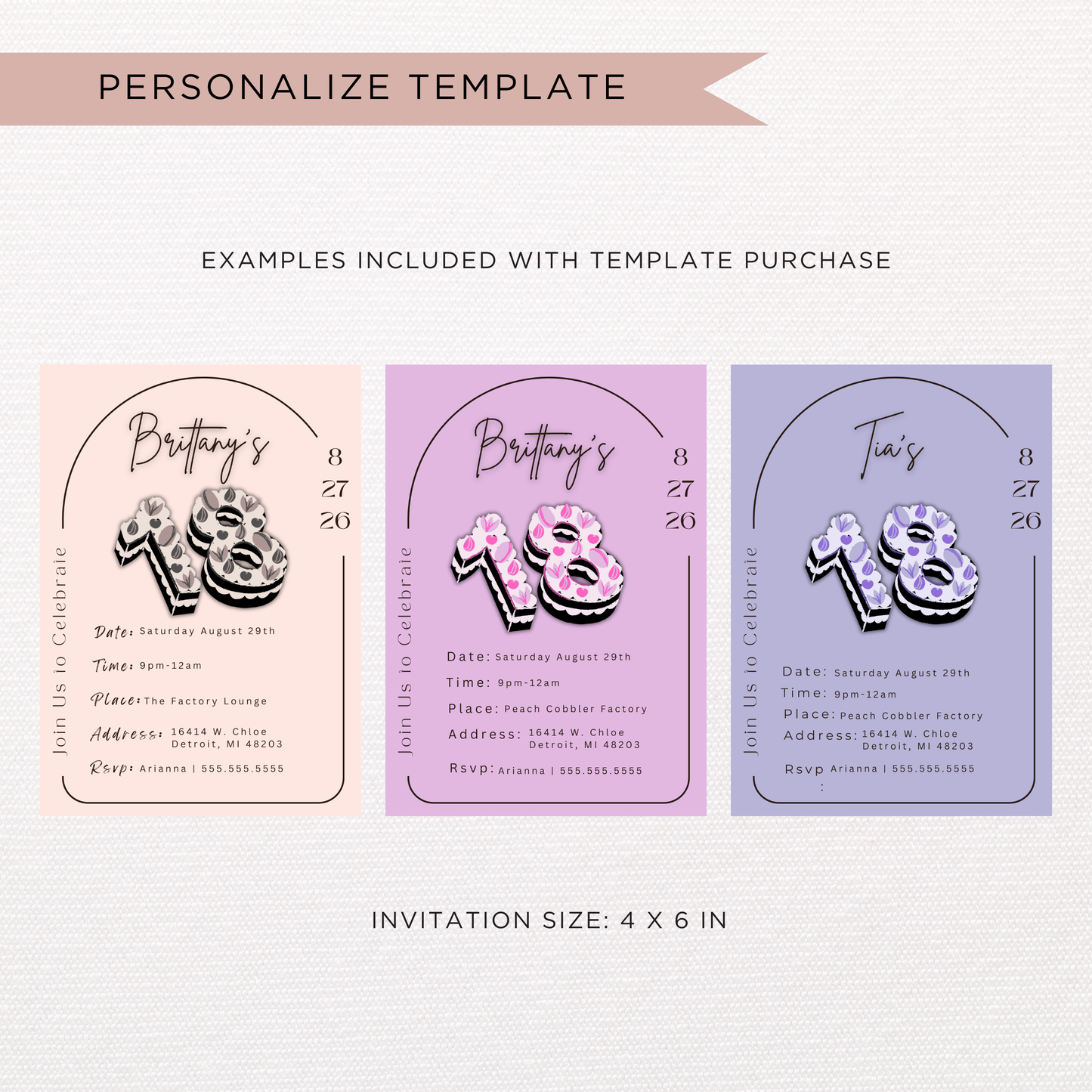 18th Birthday Invite | Canva Template