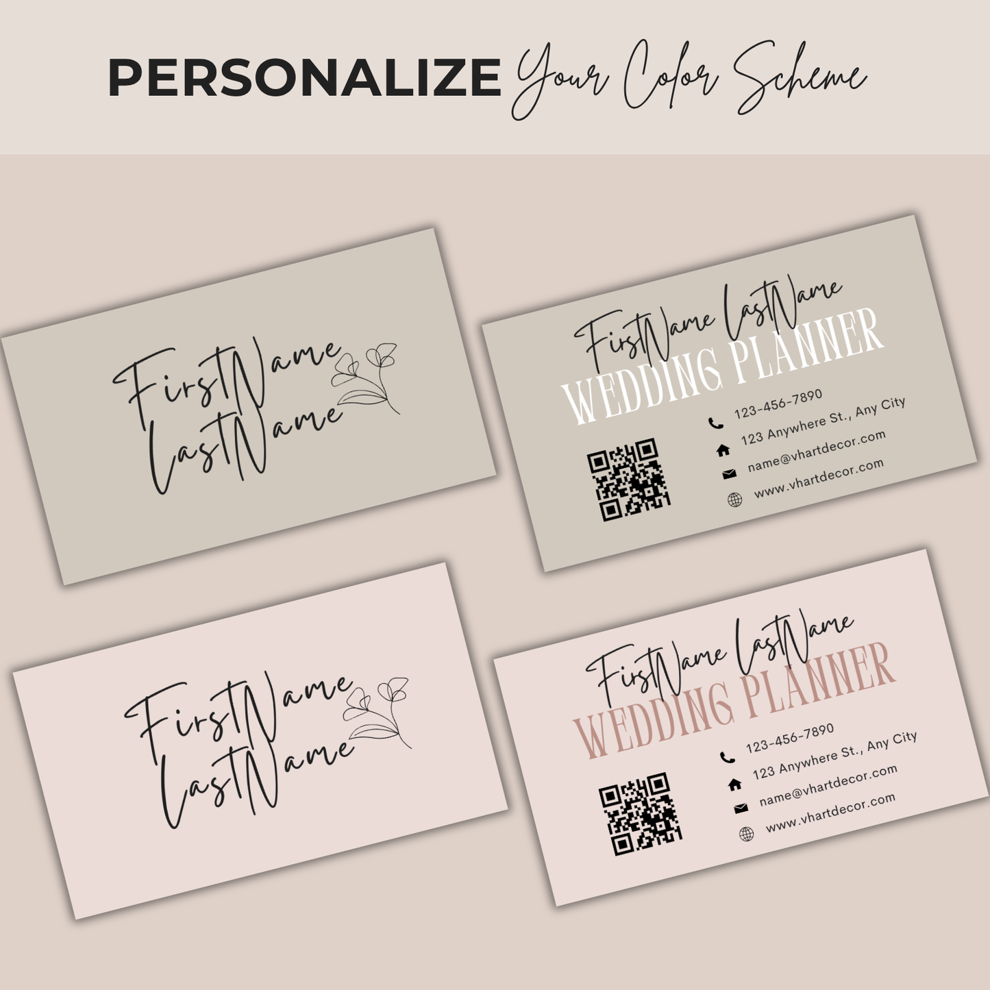 Wedding Planner Business Card | Canva Template