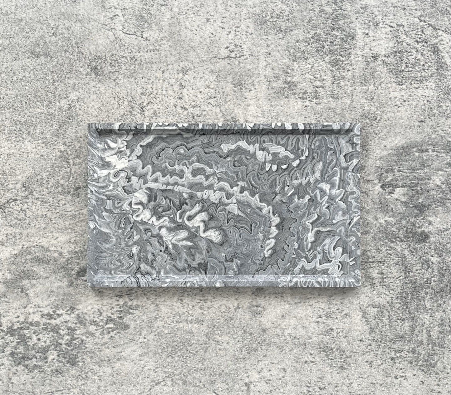 Flat Rectangle Tray | Grey & White