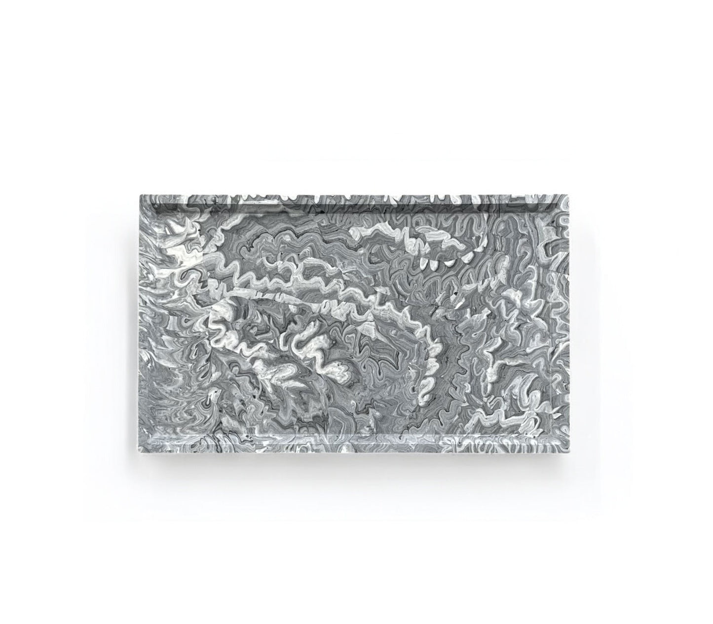 Flat Rectangle Tray | Grey & White