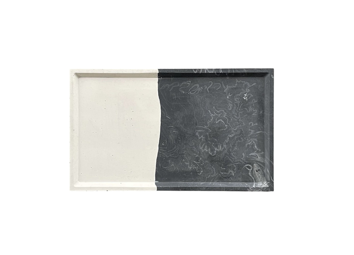 Flat Rectangle Tray | Black & White