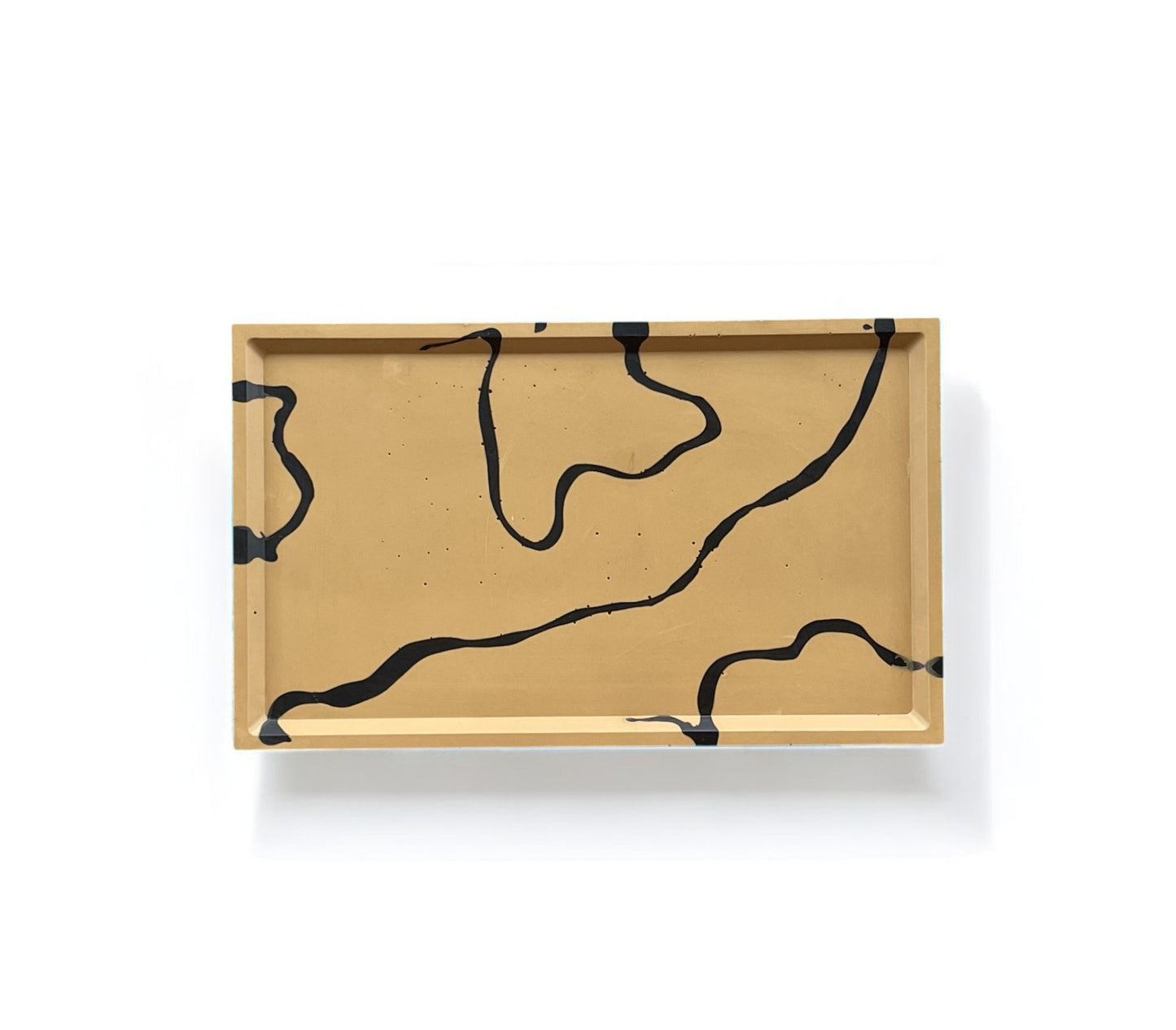 Flat Rectangle Tray | Tan, Black