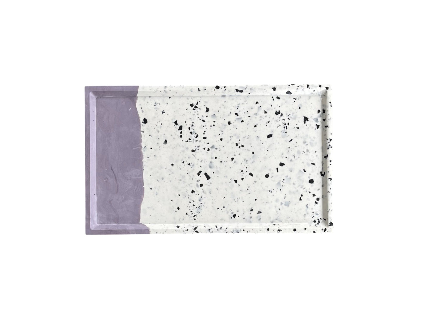 Flat Rectangle Tray | Purple & White