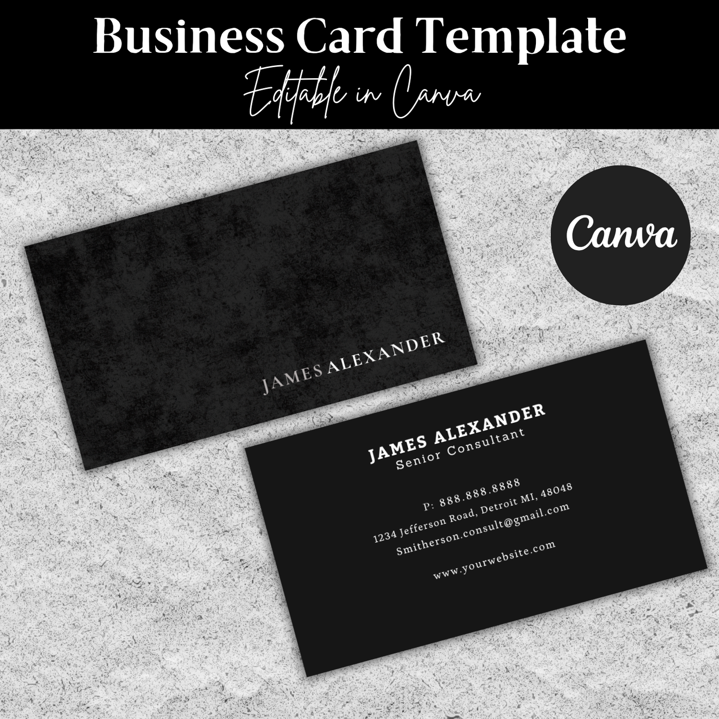 Editable Modern Business Card Template | Canva Template