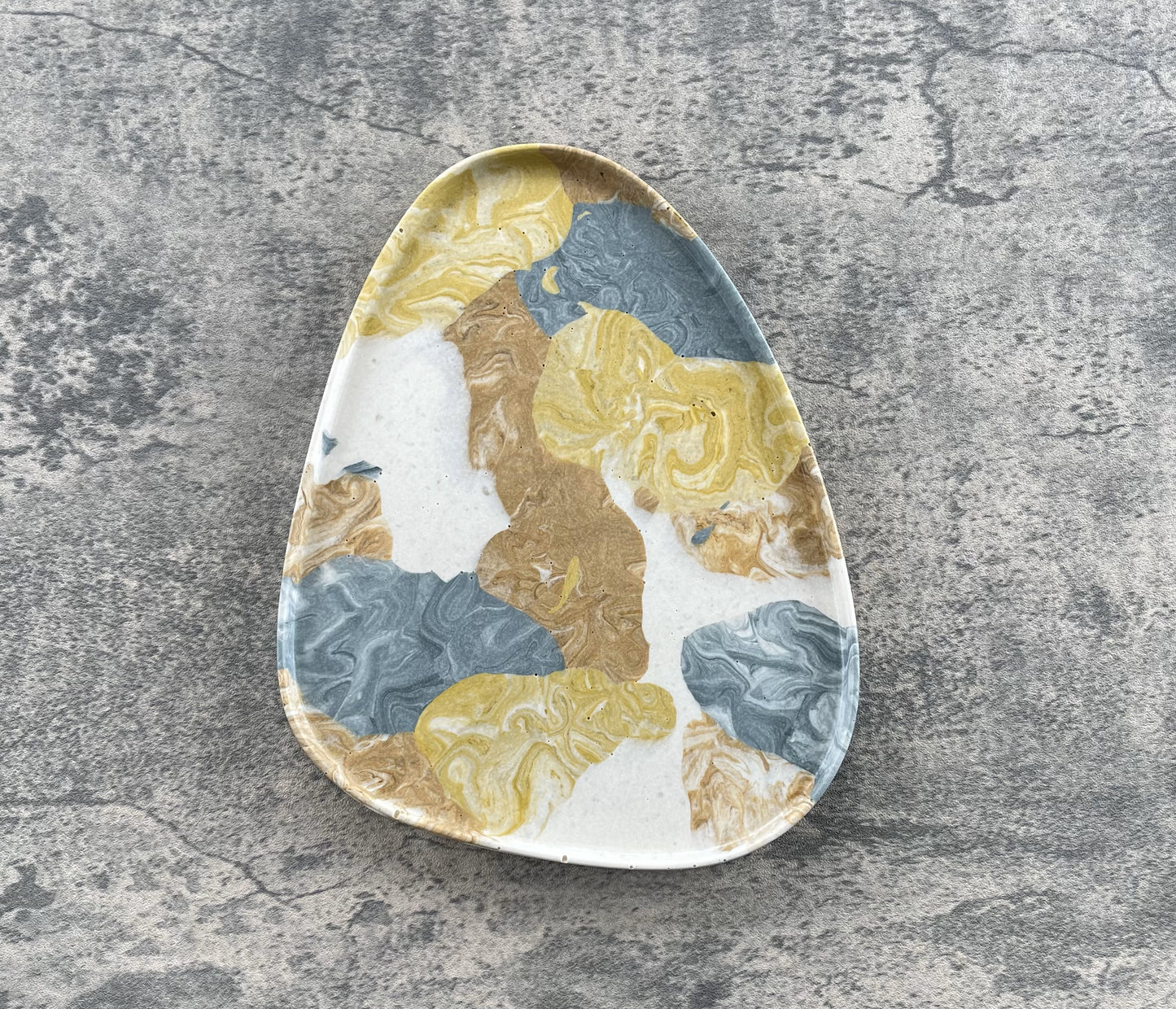 Large Triangle Tray | Blue + Yellow