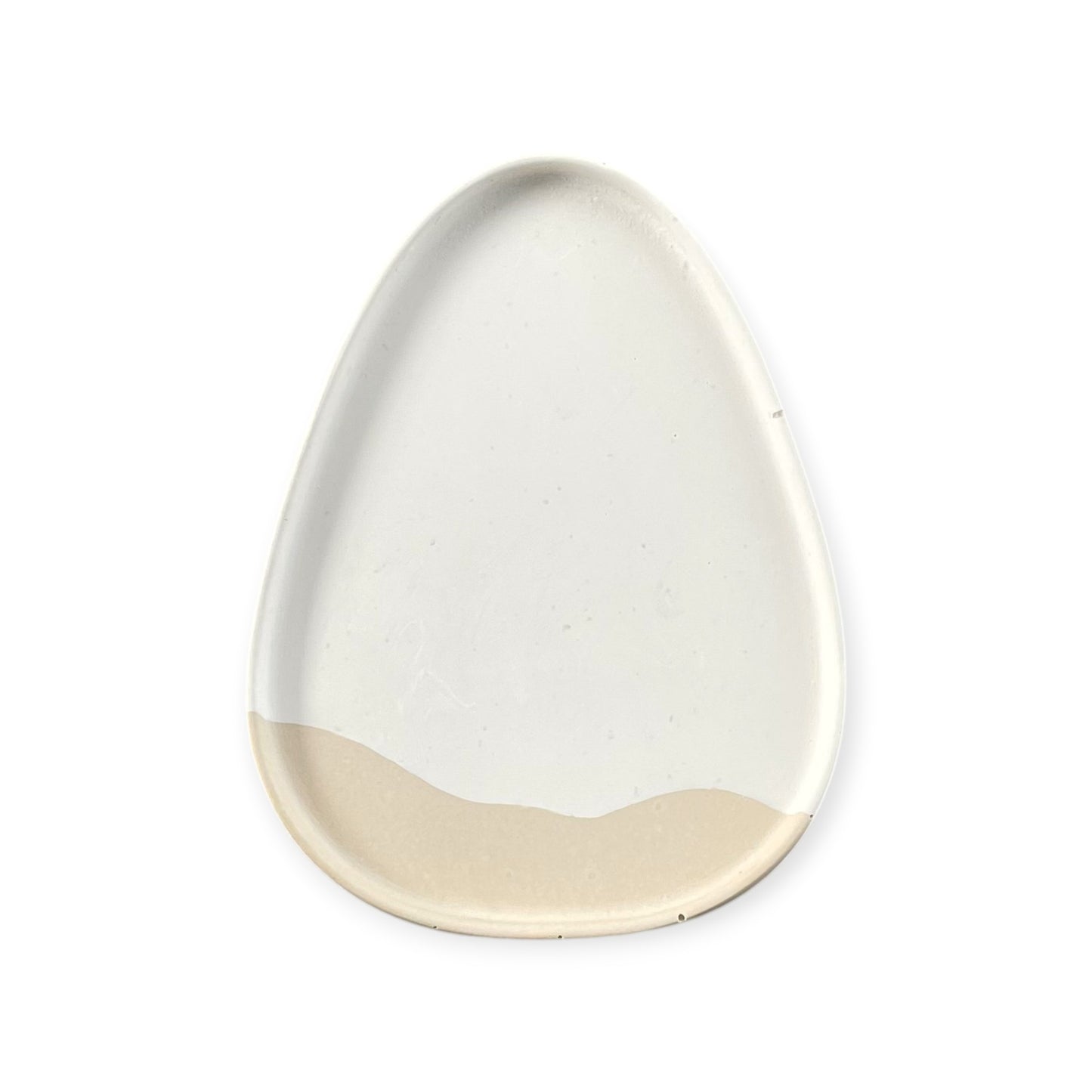 Medium Triangle Tray | Off White & Tan