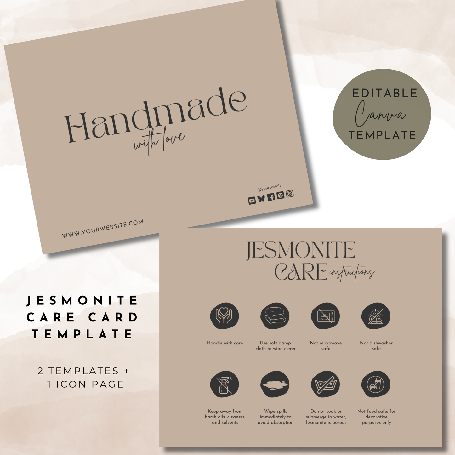 Jesmonite Care Card | Jesmonite Care Instructions