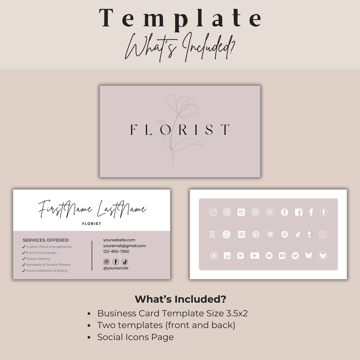 Floral Business Card Template | Florist