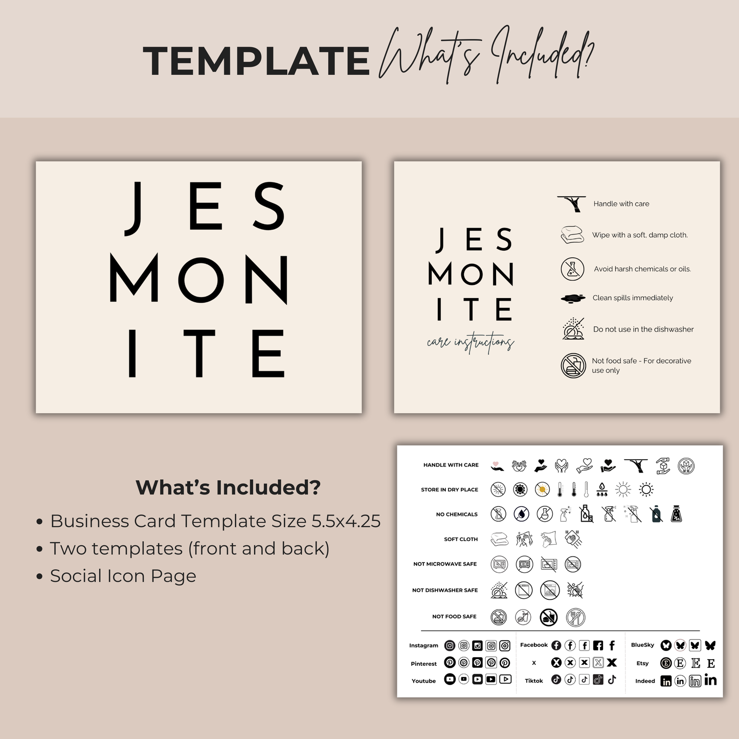 Jesmonite Care Card | Care Card Template | Jesmonite Instructions