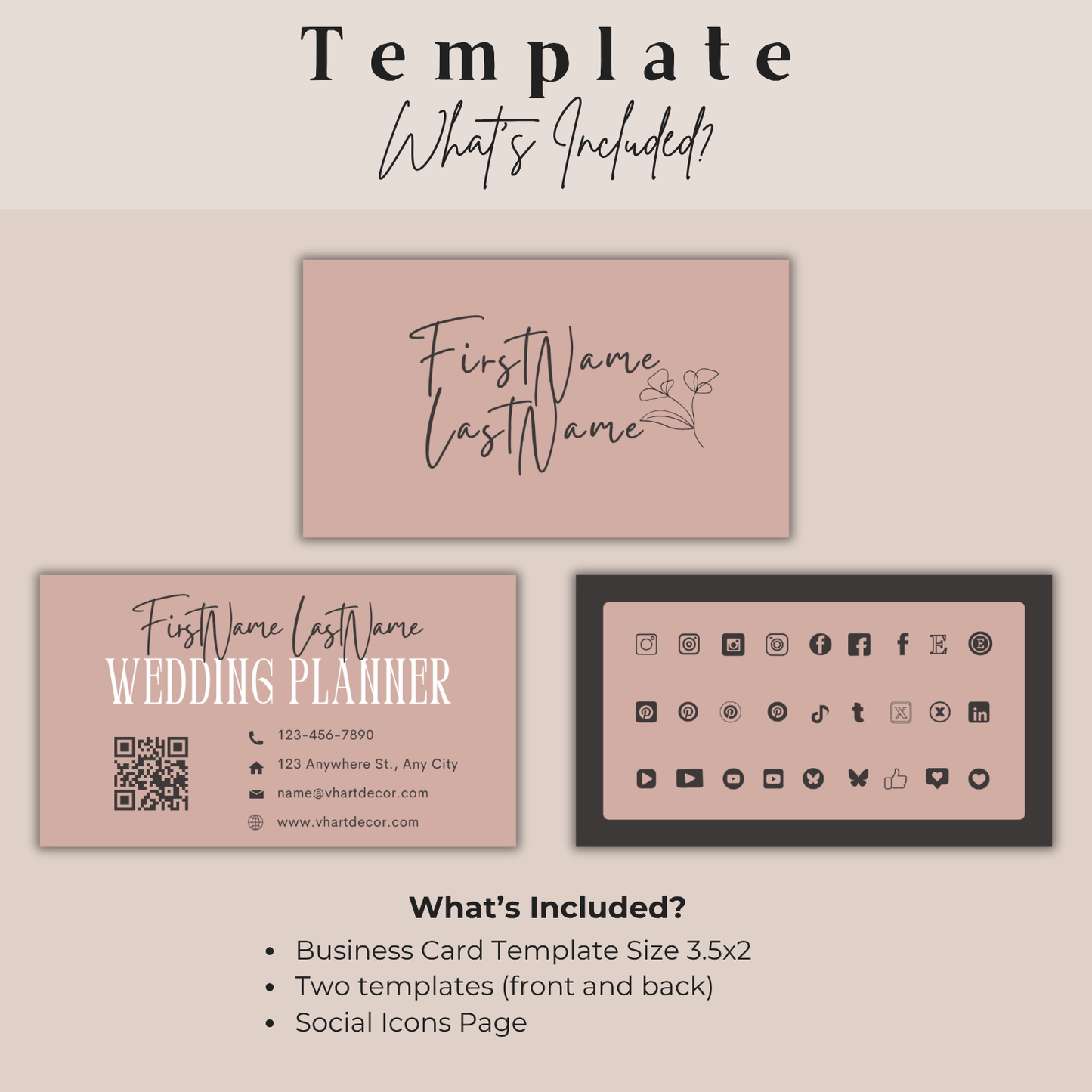 Wedding Planner Business Card | Canva Template