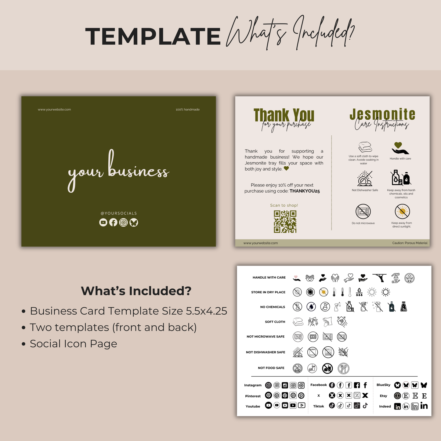 Jesmonite Care Card | Care Card Template | Jesmonite Instructions