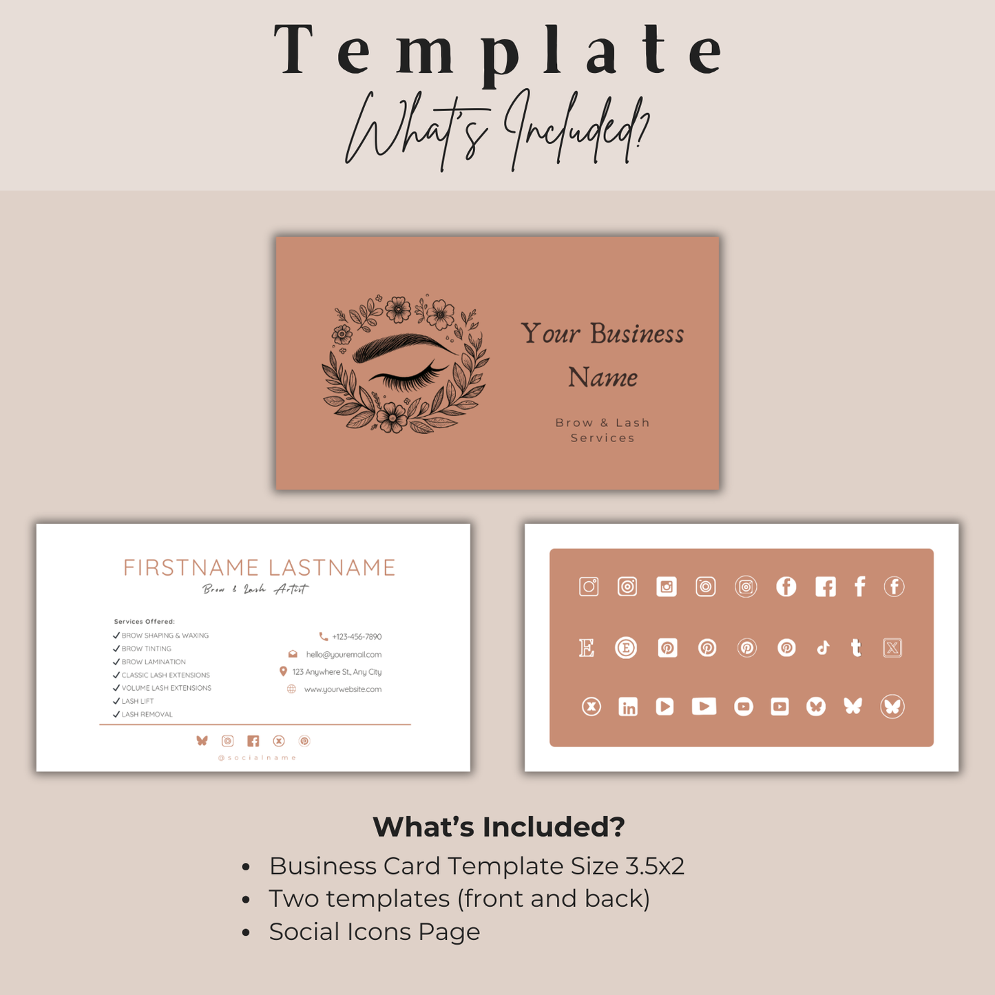 Modern Business Card Template | Lash/Eyebrow Artist