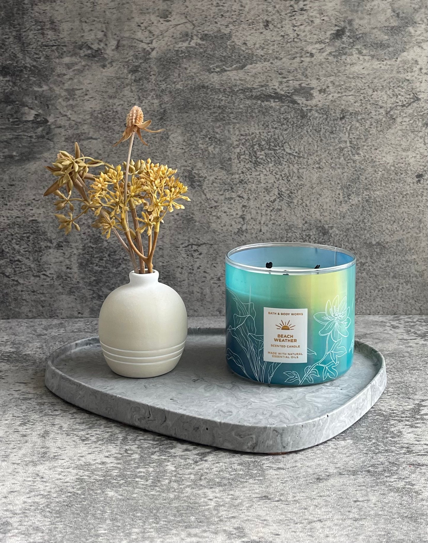Large Triangle Tray | Grey Swirl