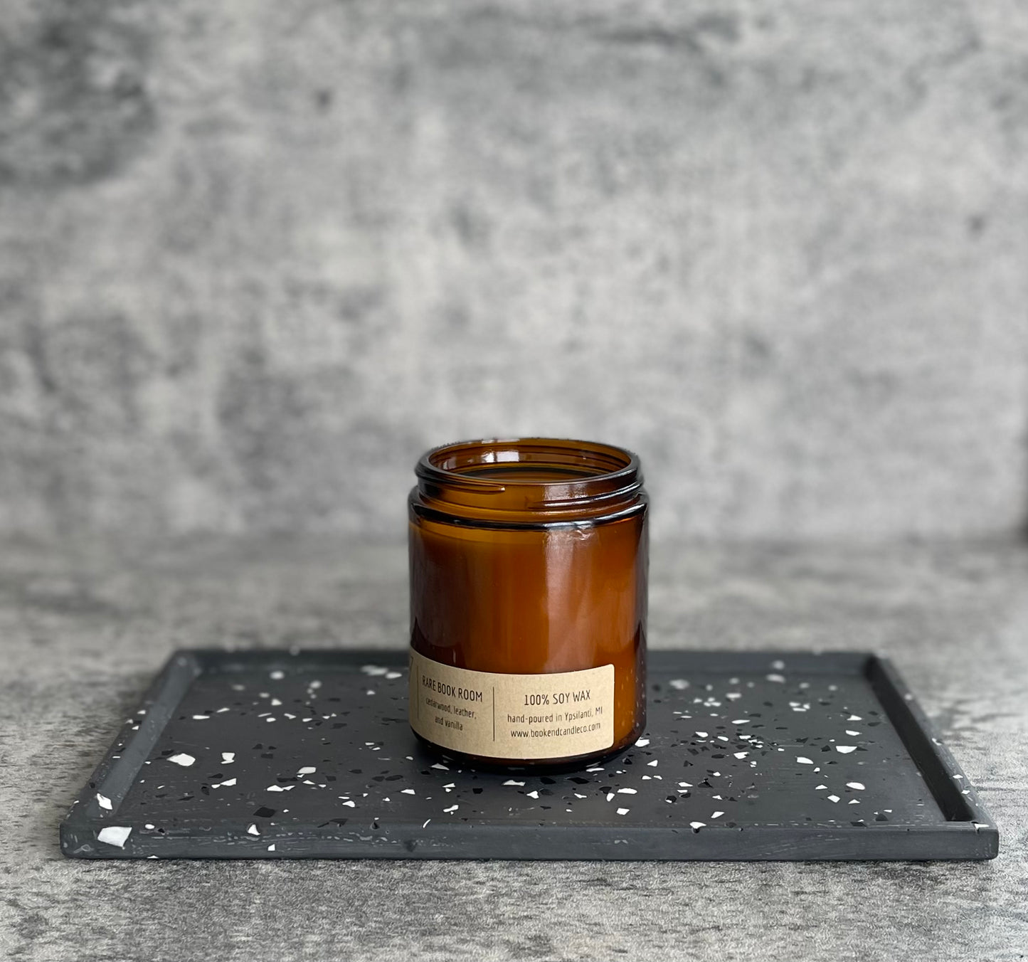 Flat Rectangle Tray | Grey - White & Black Terrazzo