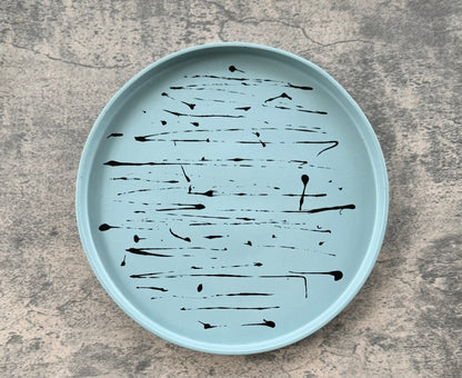 Large Circle Accent Tray | Light Blue & Black