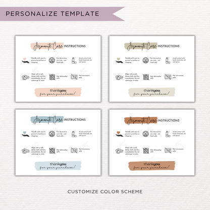 Jesmonite Care Card | Canva Template